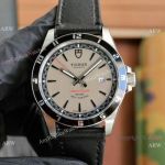 Vintage Tudor Grantour Date Watch Replica Gray Dial Leather Strap